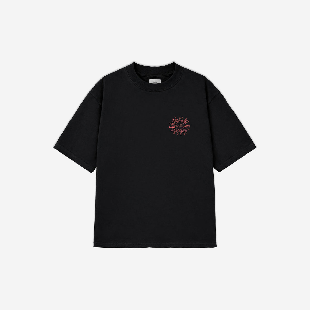 Born To Experience Tee in Black – flat lay, front view