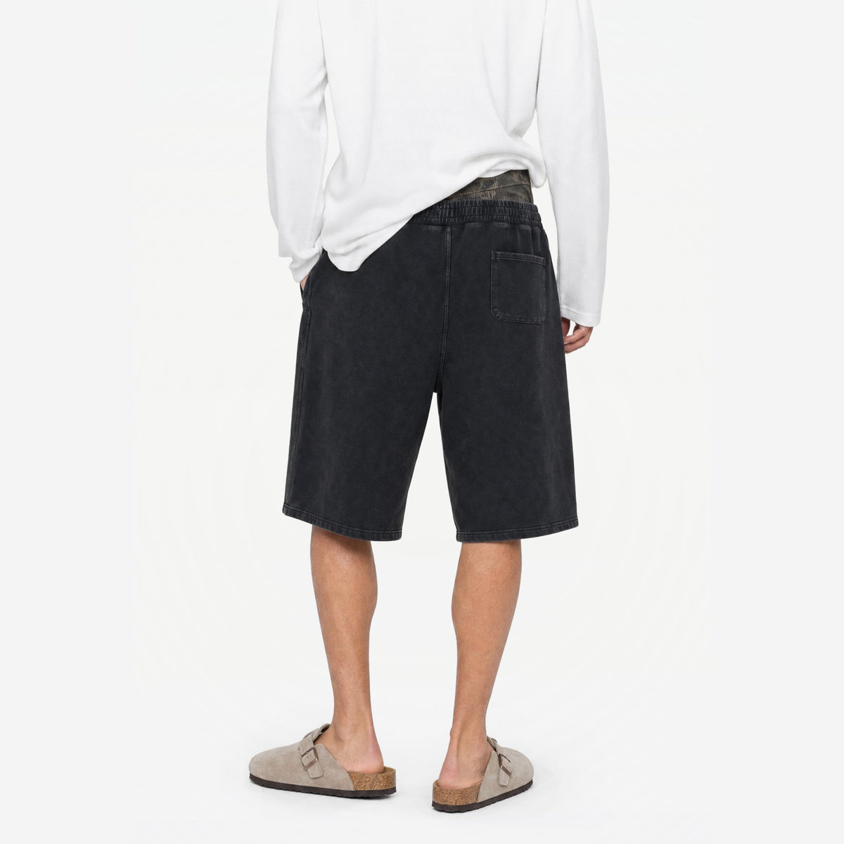 Bosco Camo Shorts – worn by model, back view