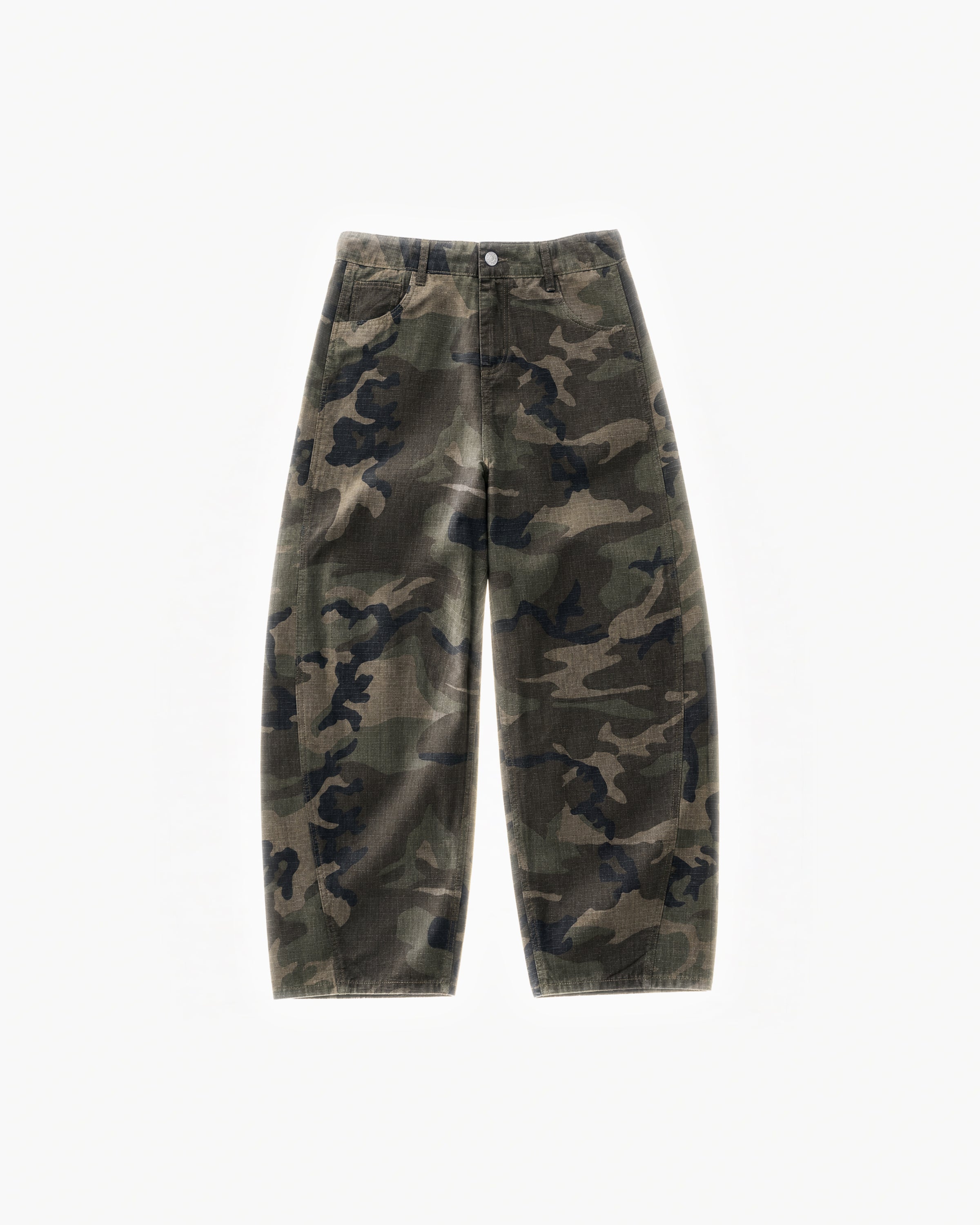 Cortina Light Camo Pants in Camo – flat lay, front view