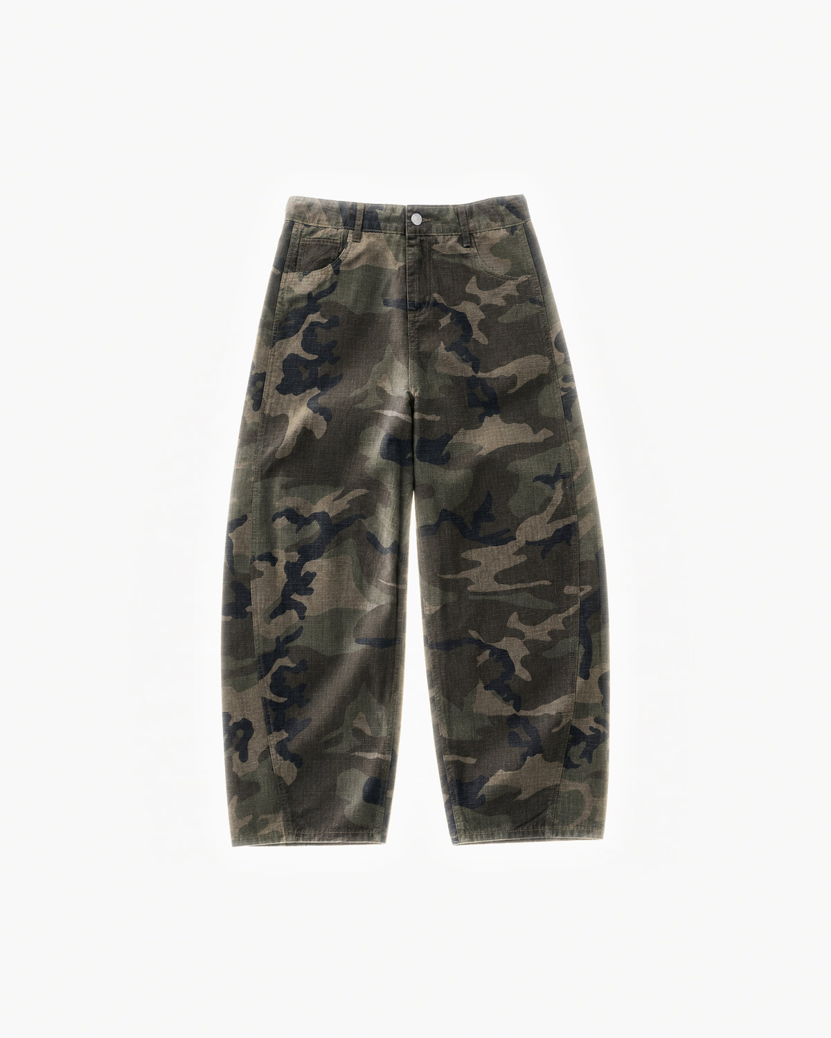 Cortina Light Camo Pants in Camo – flat lay, front view