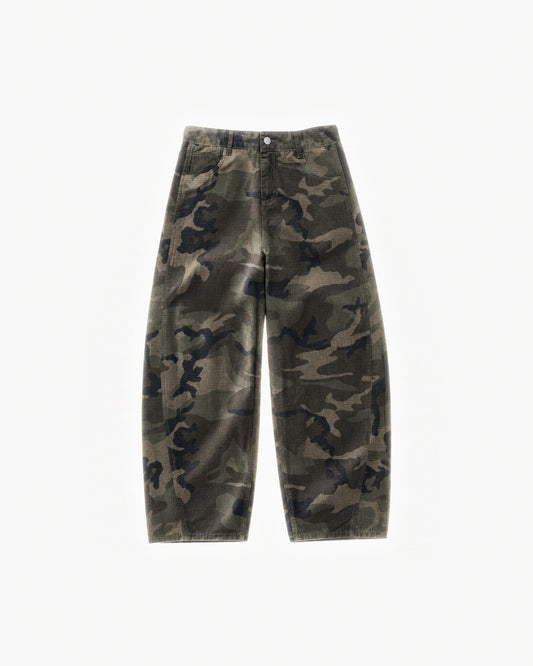 Cortina Light Camo Pants in Camo – flat lay, front view