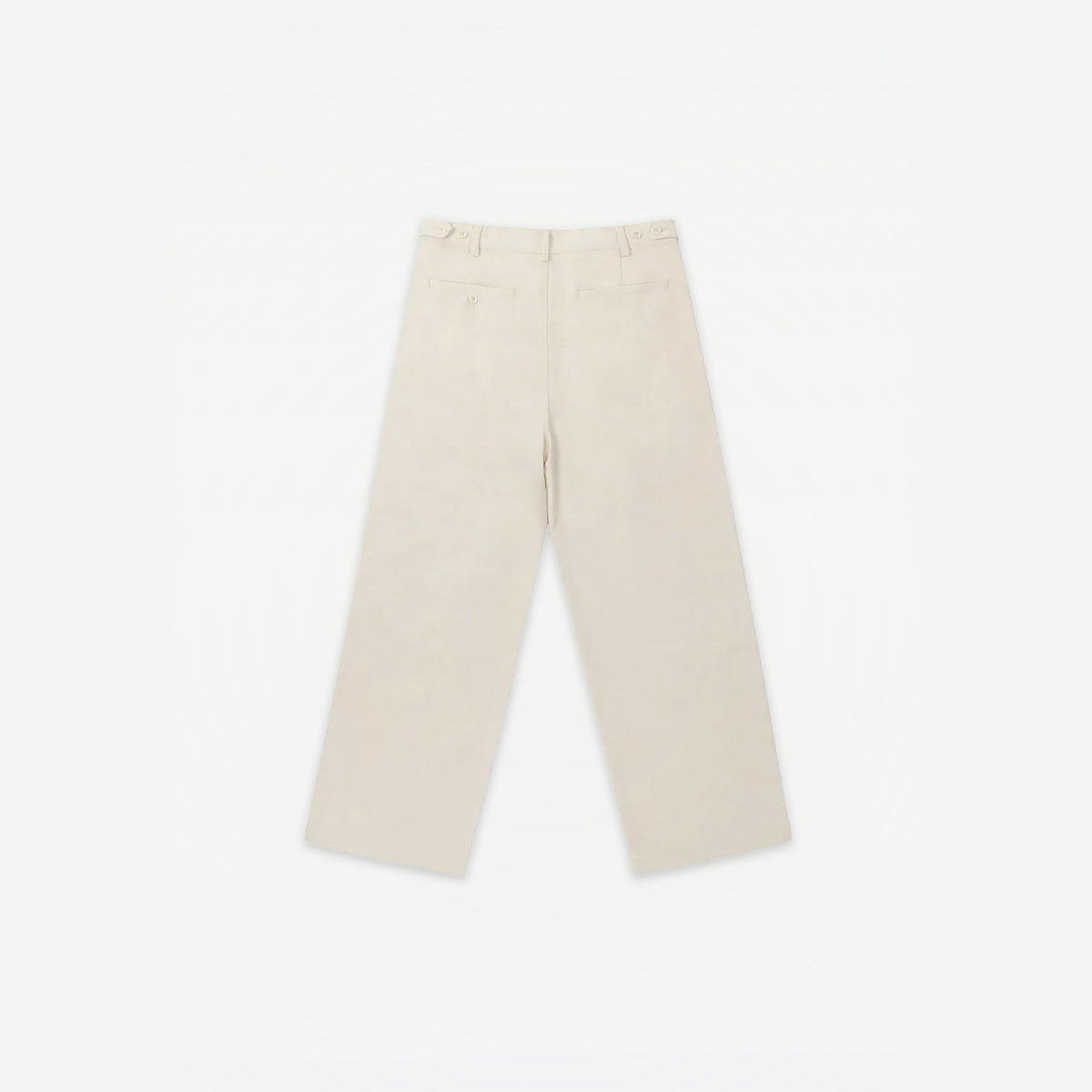 Como Tailored Pants in Beige – flat lay, back view