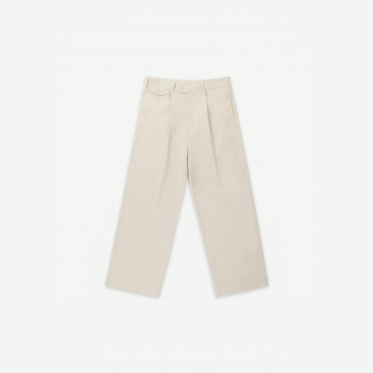 Como Tailored Pants in Beige – flat lay, front view