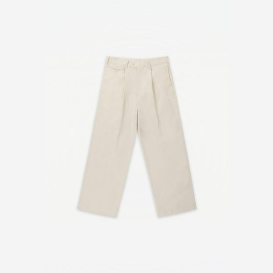 Como Tailored Pants in Beige – flat lay, front view