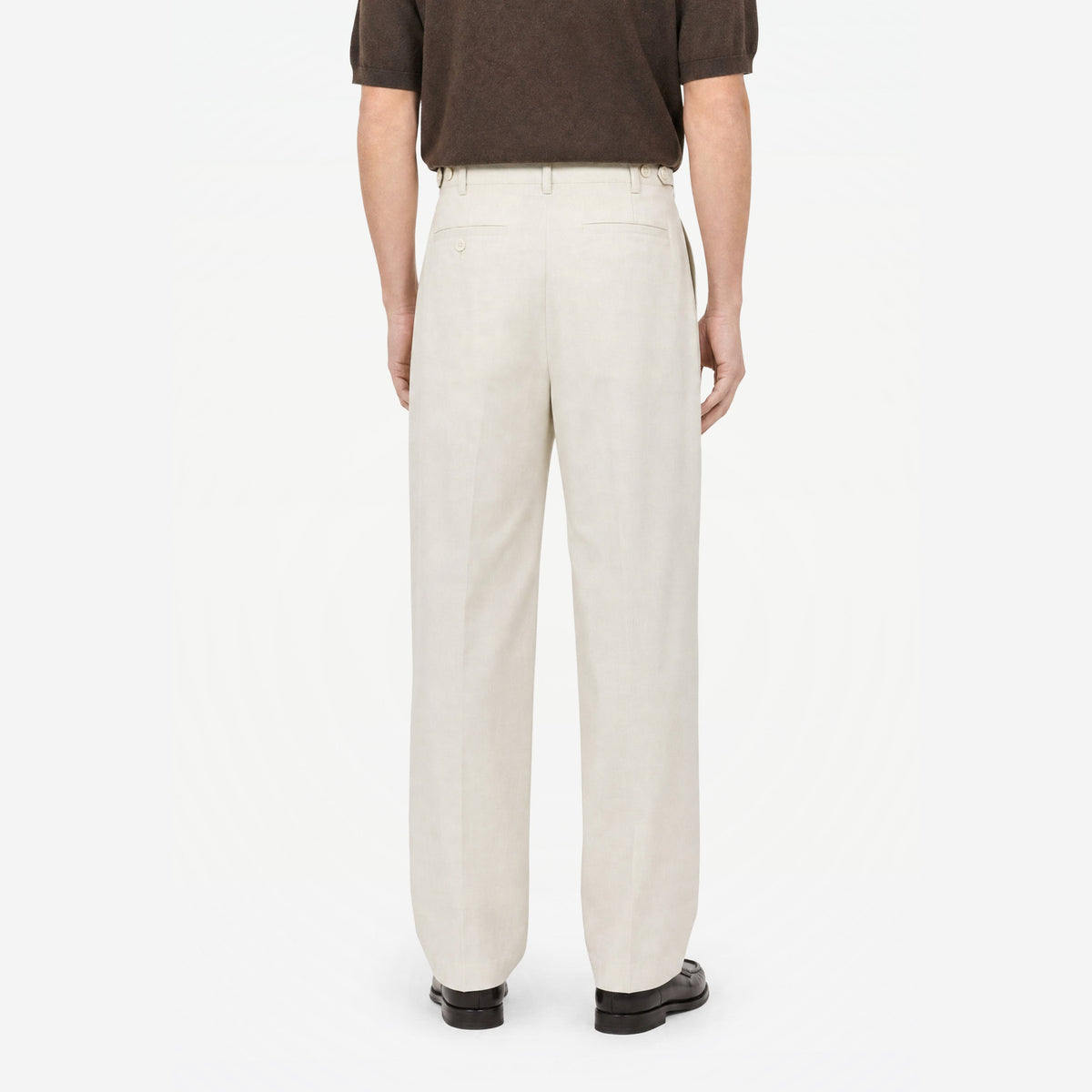 Como Tailored Pants in Beige – worn by model, back view
