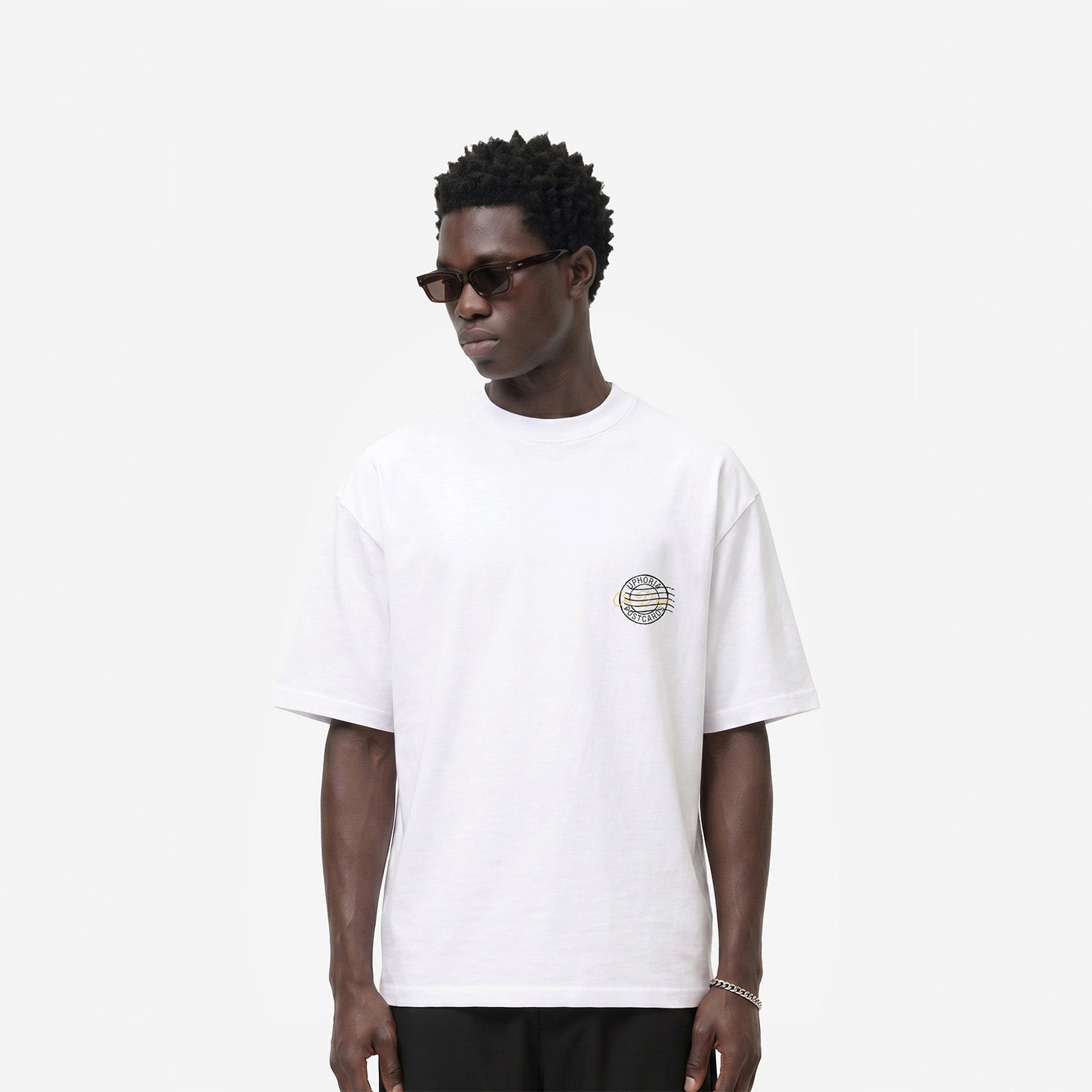 Cote D'azur Tee in White – worn by model