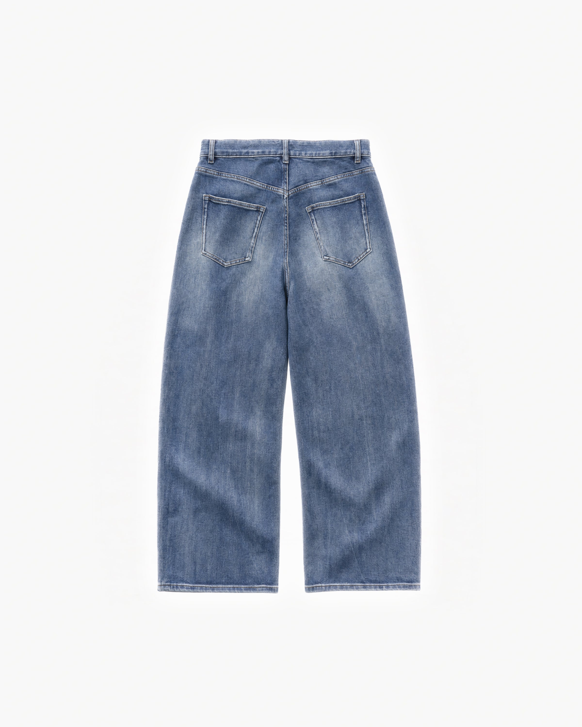 Archive Wide Leg Denim in Sunfade Blue – flat lay, back view