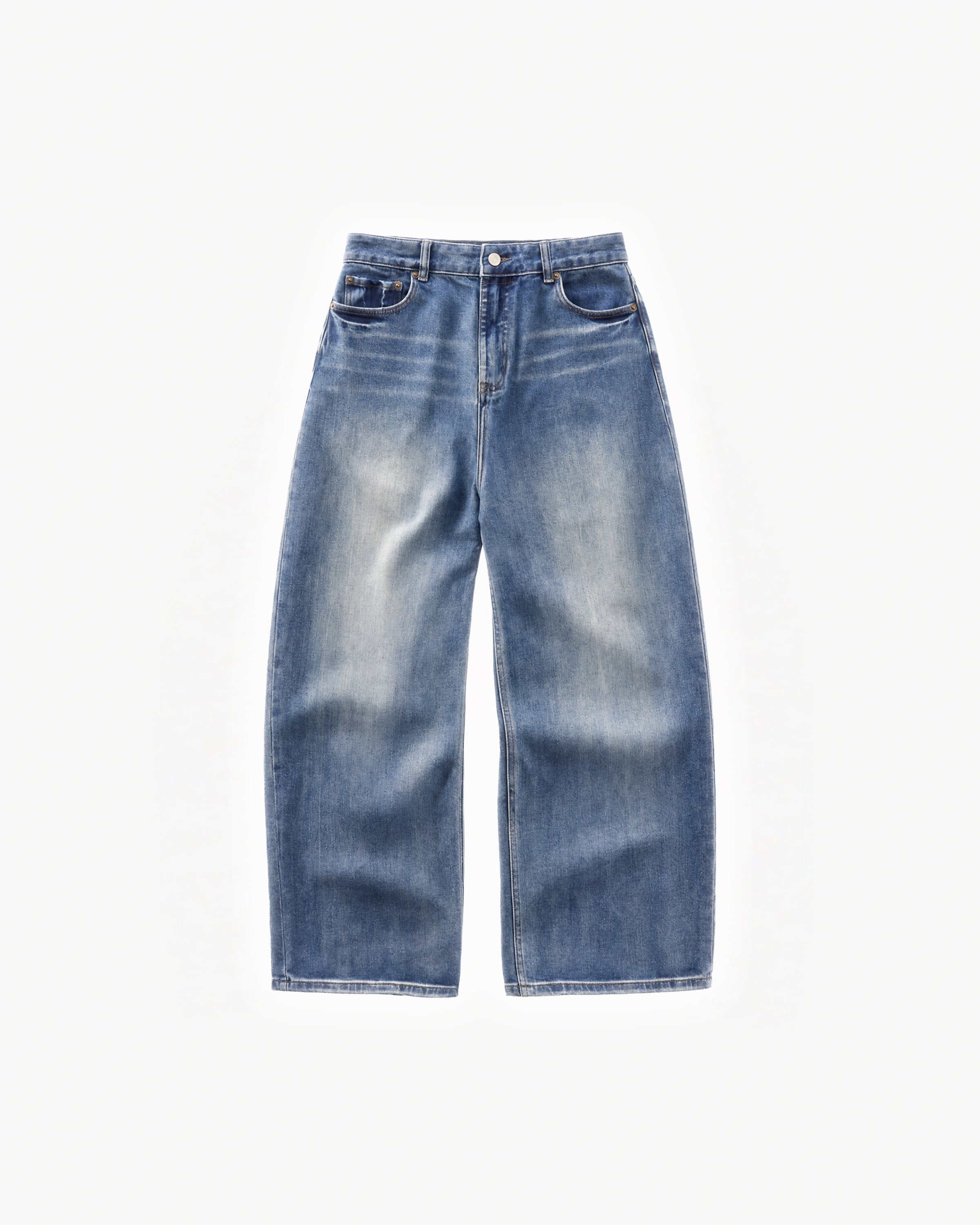 Archive Wide Leg Denim in Sunfade Blue – flat lay, front view