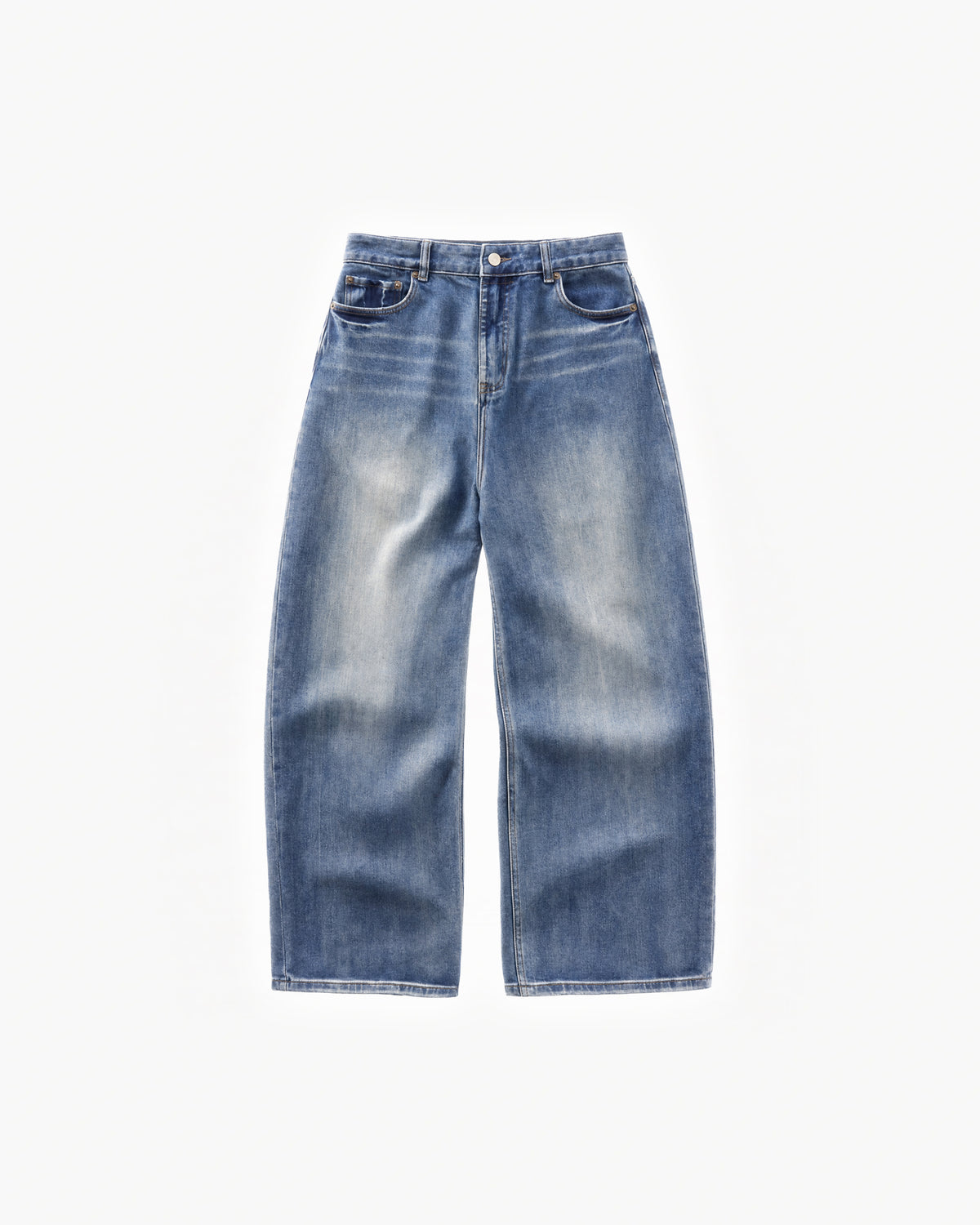 Archive Wide Leg Denim in Sunfade Blue – flat lay, front view