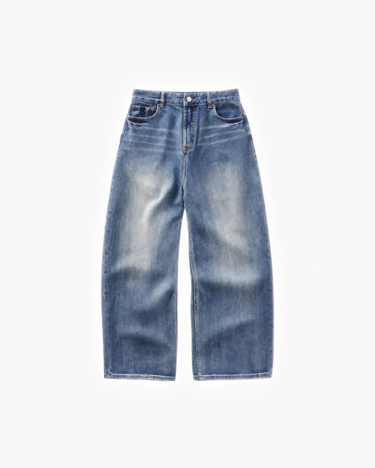 Archive Wide Leg Denim in Sunfade Blue – flat lay, front view