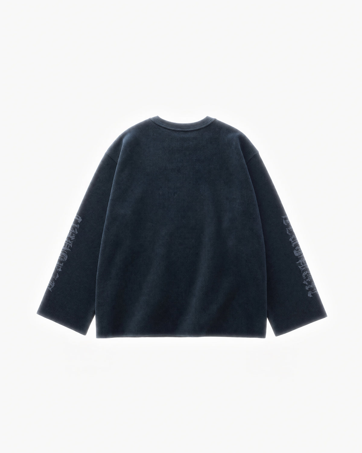 LDN Waffle Long Sleeve in Navy – flat lay, back view