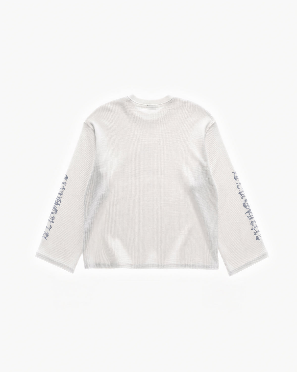LDN Waffle Long Sleeve in White – flat lay, back view