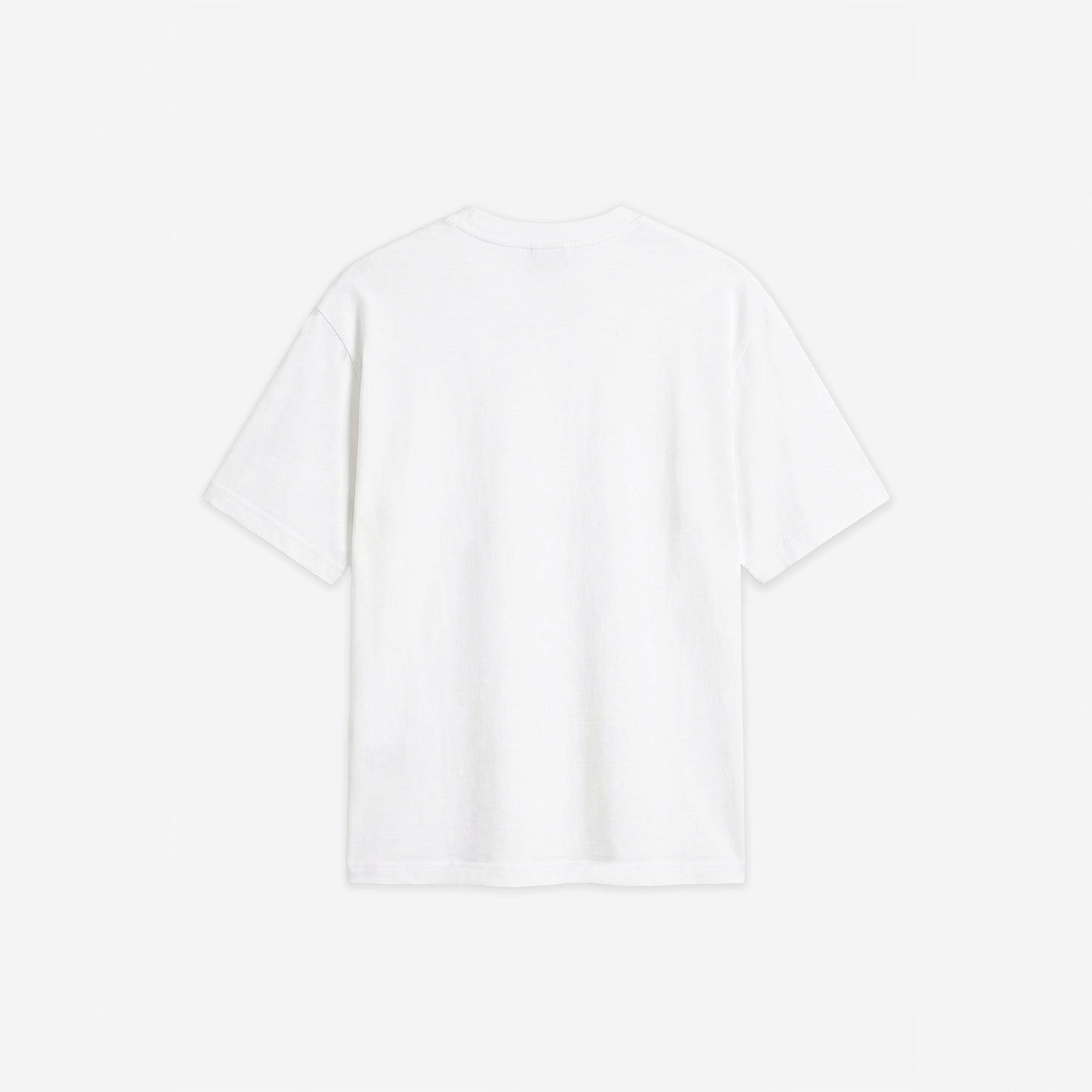 Como Henley Tee in White – flat lay, back view