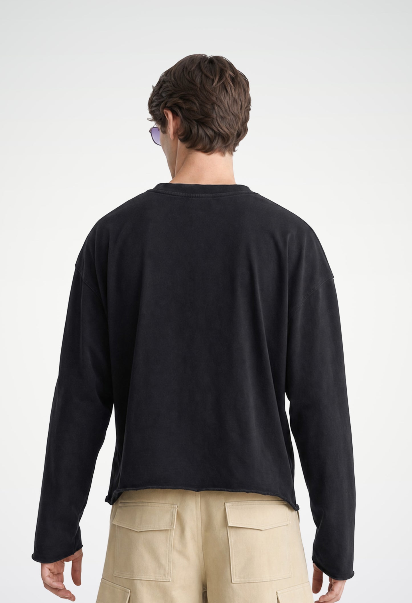 Raw Edge Long Sleeve Tee