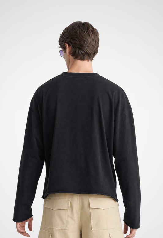 Raw Edge Long Sleeve Tee