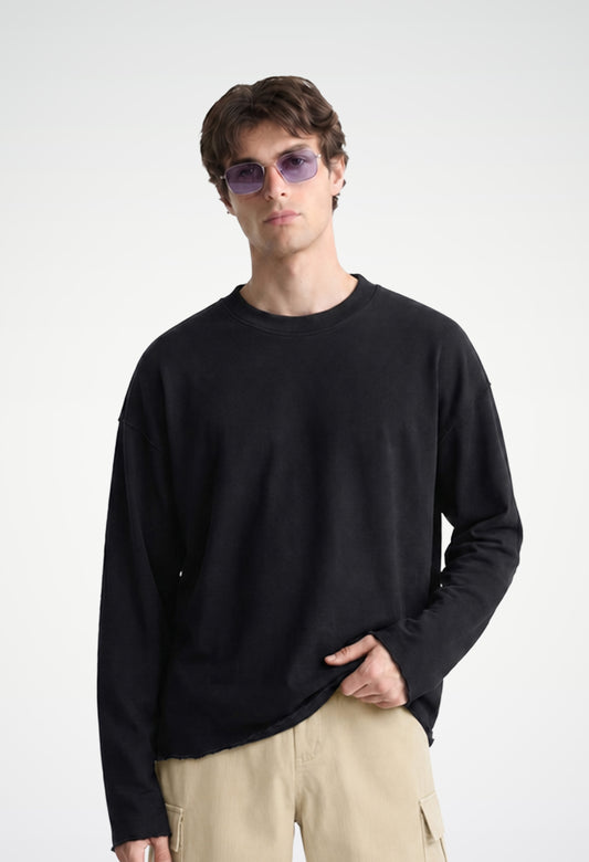 Raw Edge Long Sleeve Tee