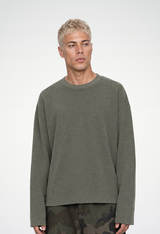 Raw Edge Long Sleeve Tee