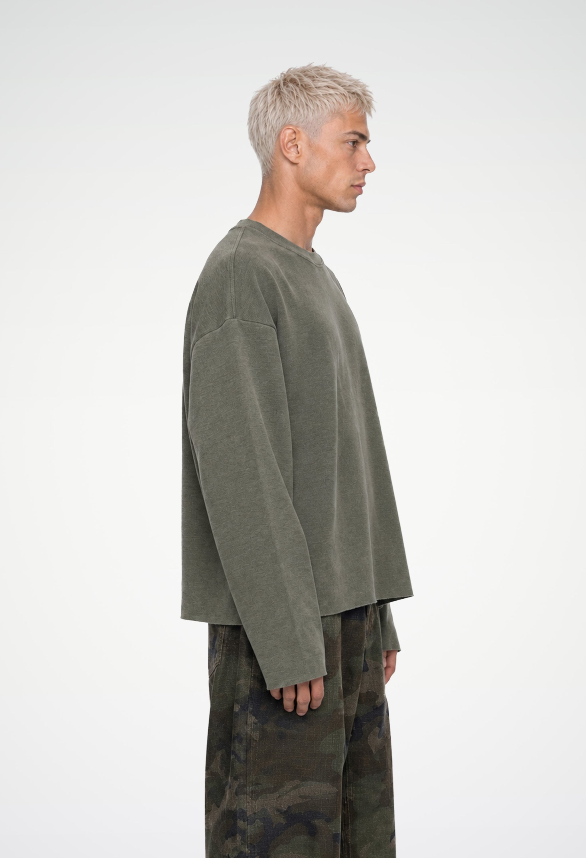 Raw Edge Long Sleeve Tee