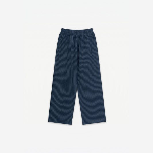 Marina Ultralight Striped Pants in Blue – flat lay, back view