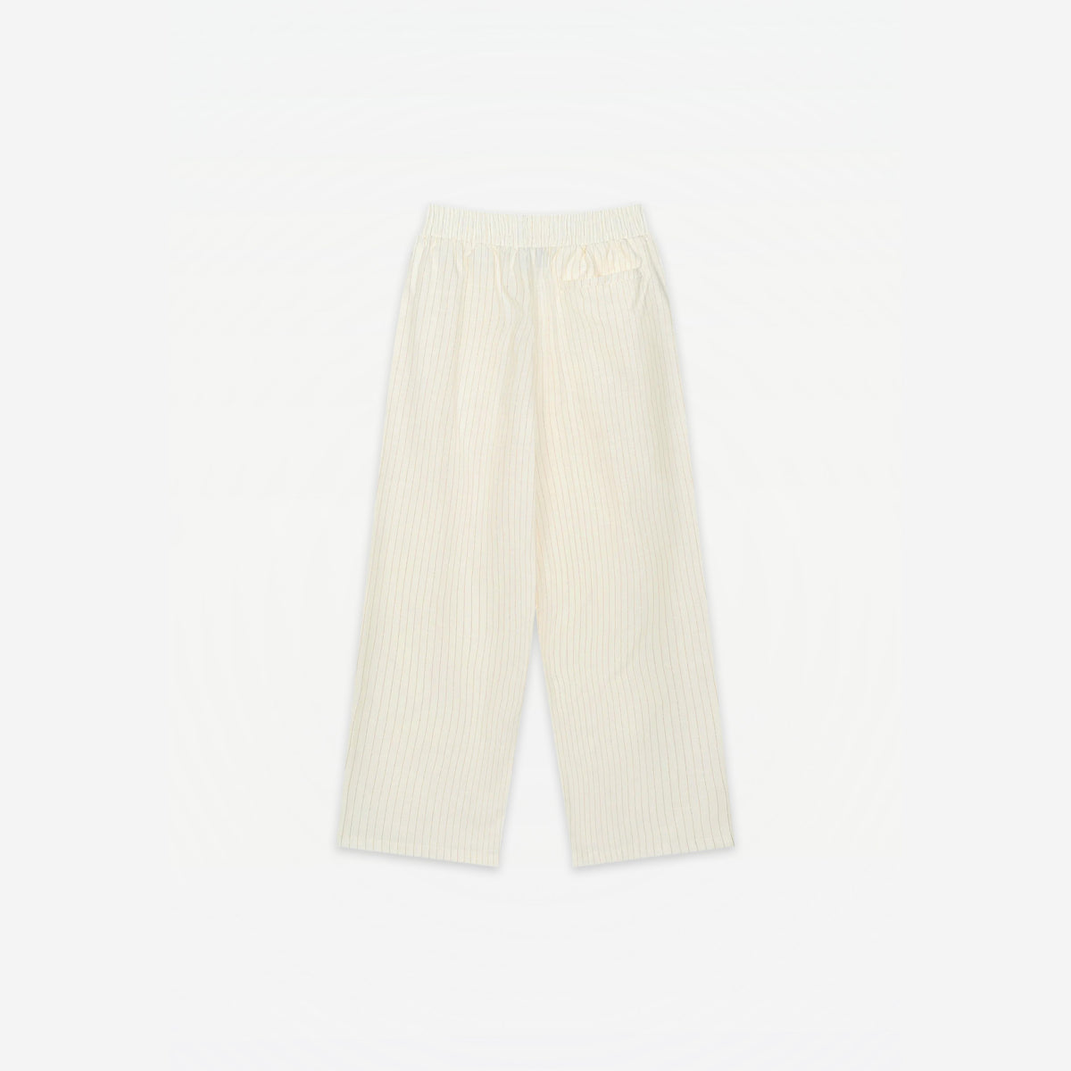 Marina Ultralight Striped Pants in White – flat lay, back view