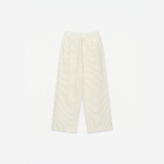 Marina Ultralight Striped Pants in White – flat lay, back view