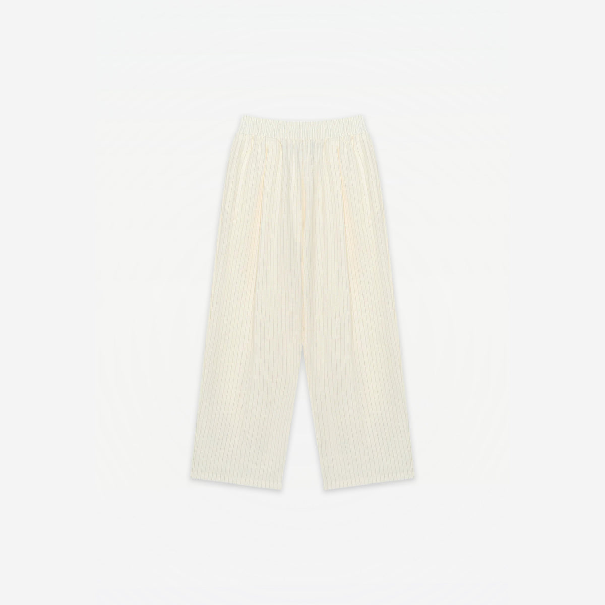 Marina Ultralight Striped Pants in White – flat lay, front view