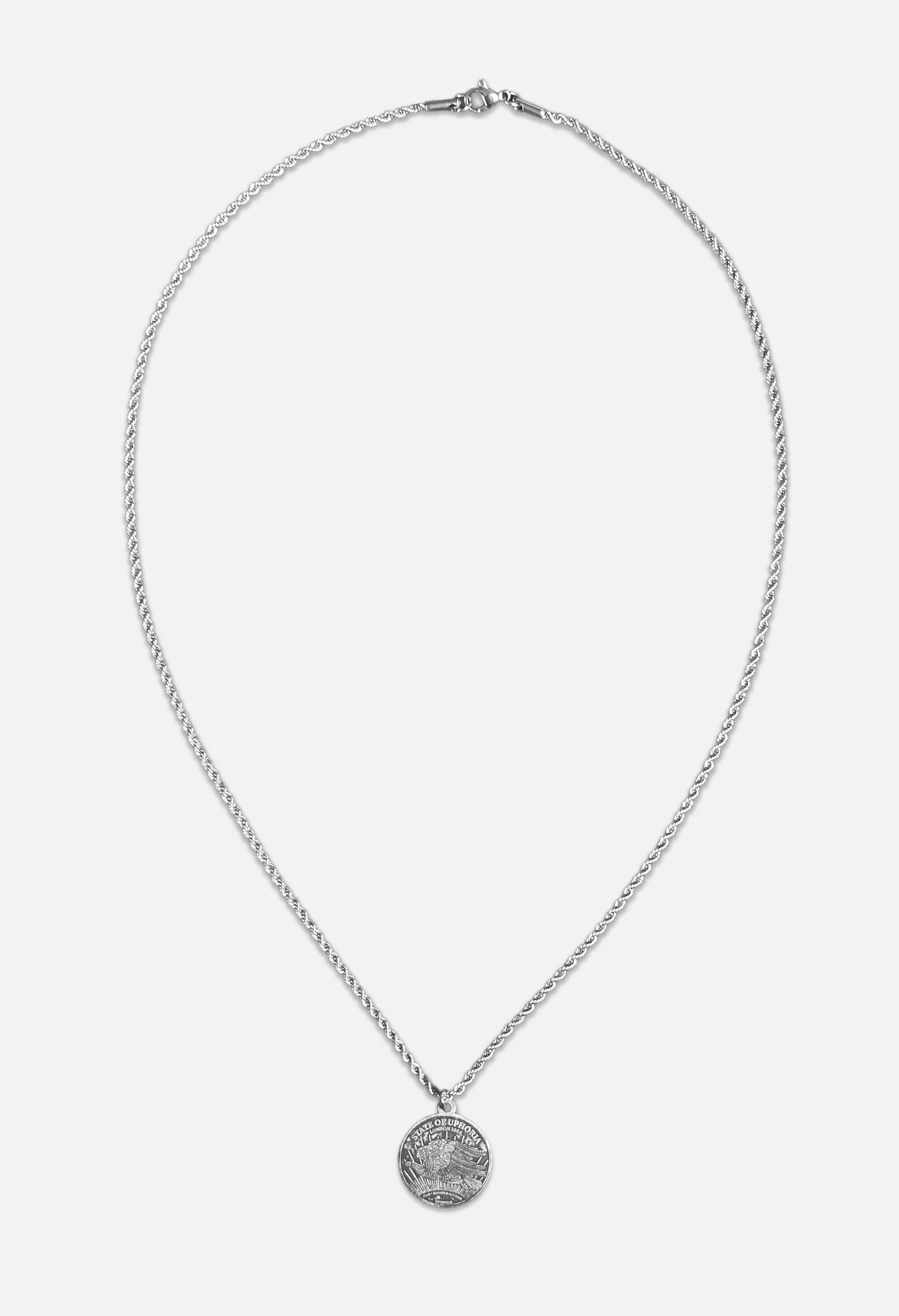 Eagle Faded Silver Necklace