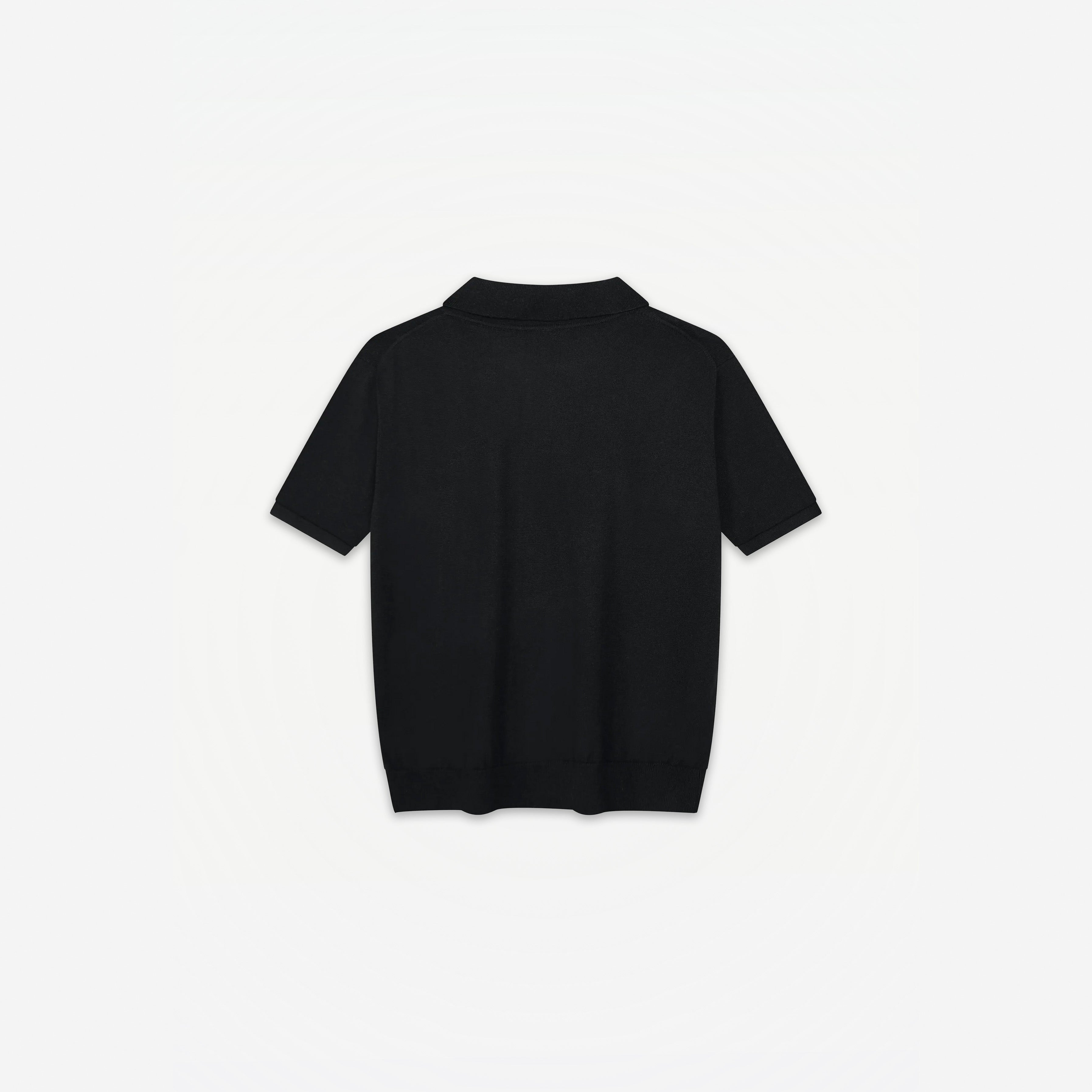 Bellagio Polo in Nero – flat lay, back view