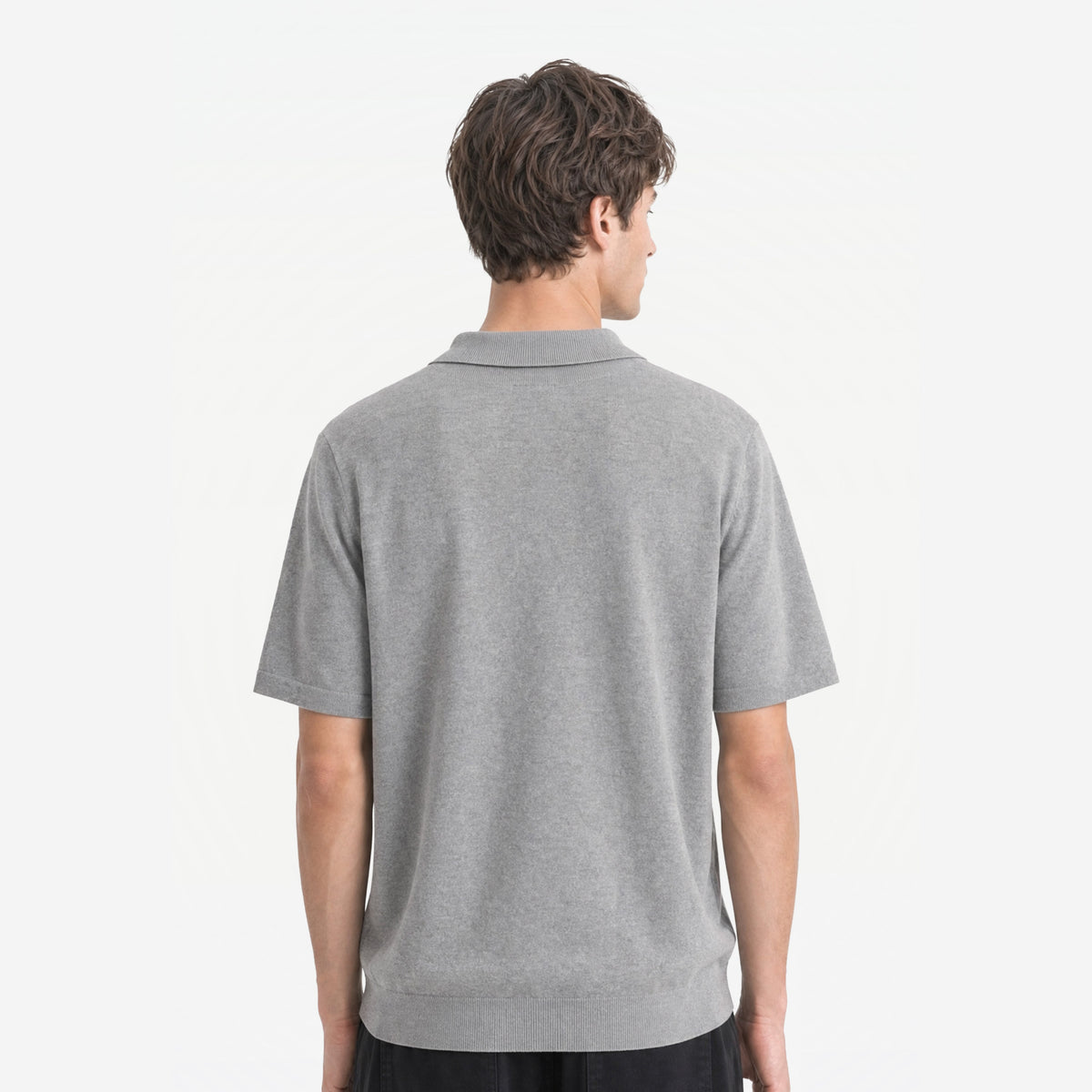 Bellagio Polo in Pietra – worn by model, back view