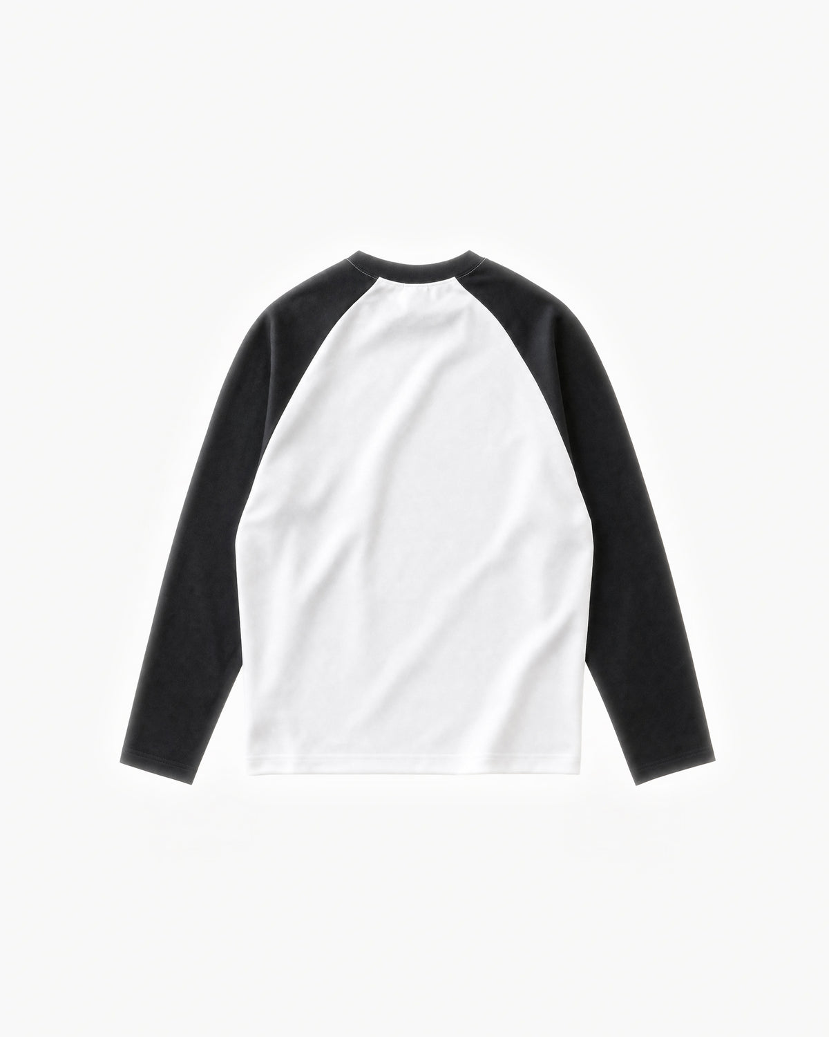 Pavilion Raglan Long Sleeve in White / Black – flat lay, back view