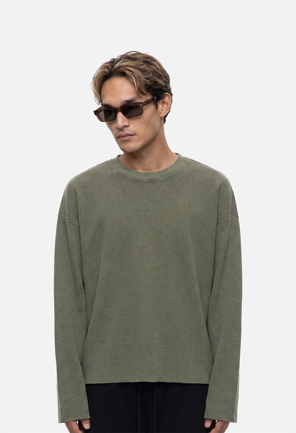Raw Edge Long Sleeve Tee