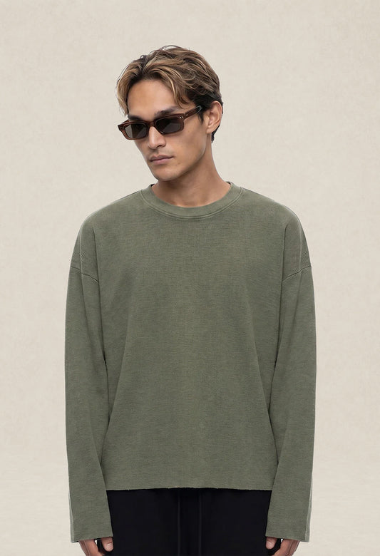 Raw Edge Long Sleeve Tee