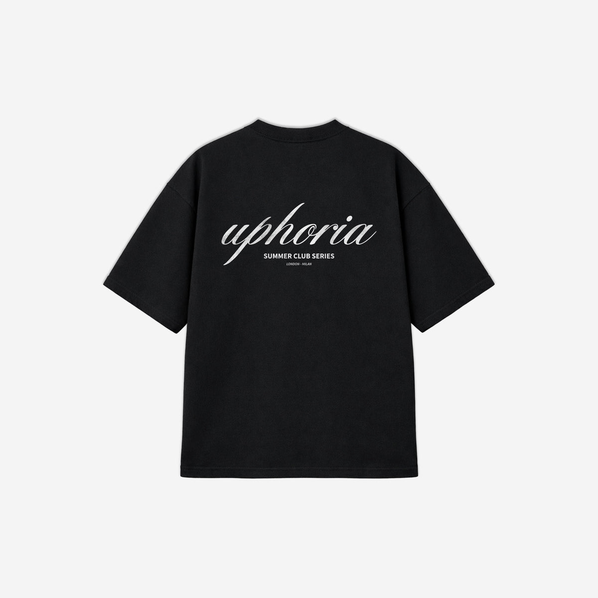 Summer Club Series Tee in Black – flat lay, back view