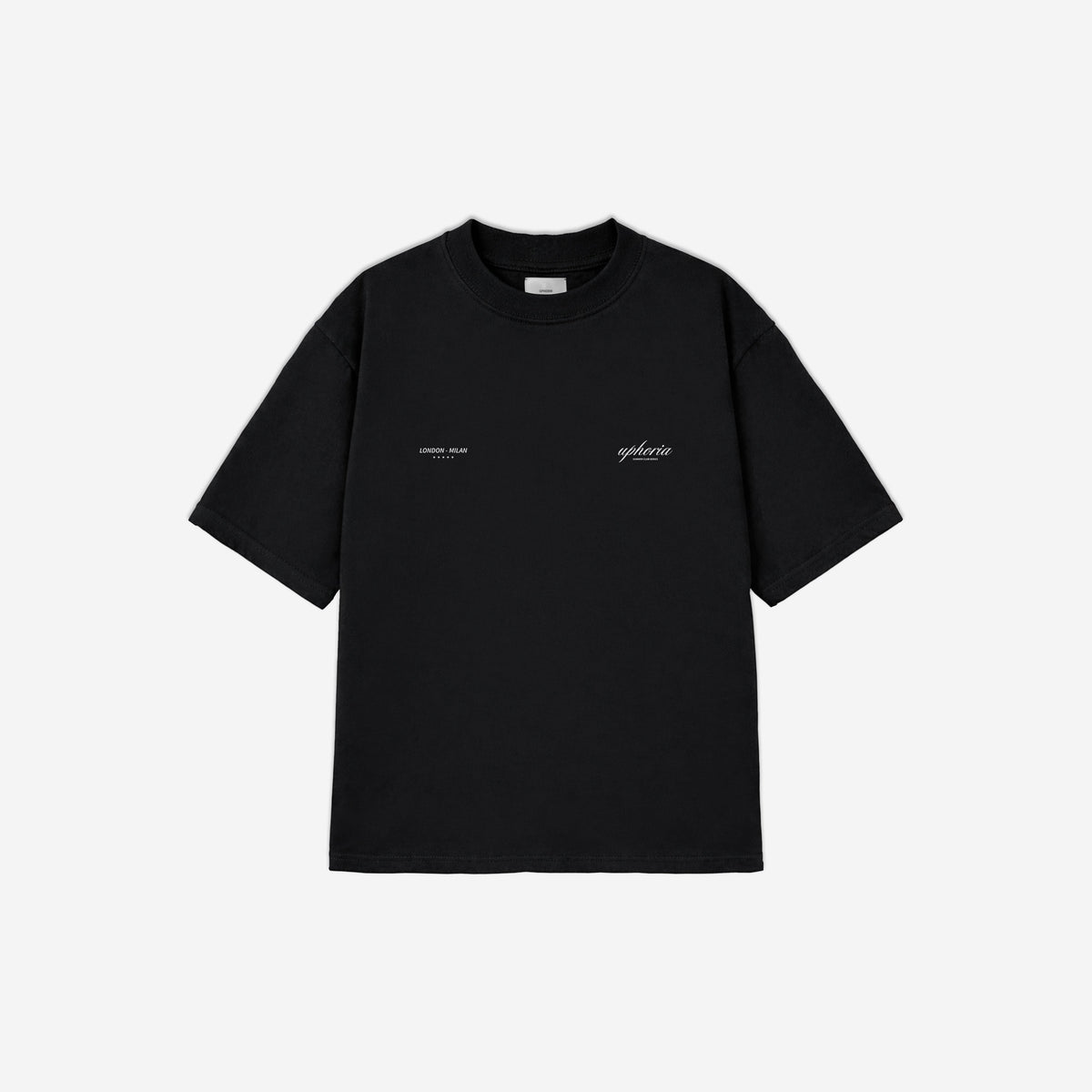 Summer Club Series Tee in Black – flat lay, front view