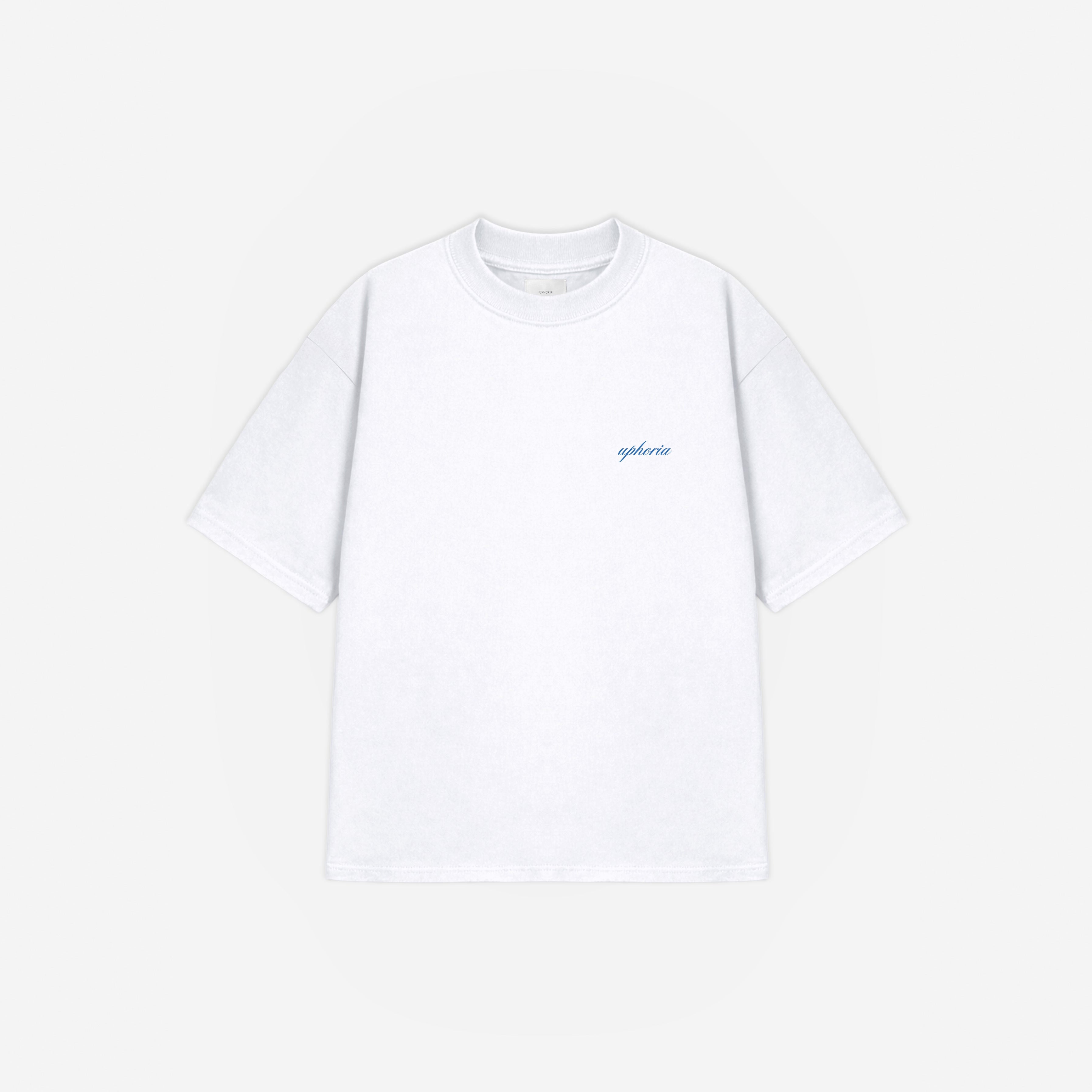 Summer Resort Tee in White – flat lay, front view