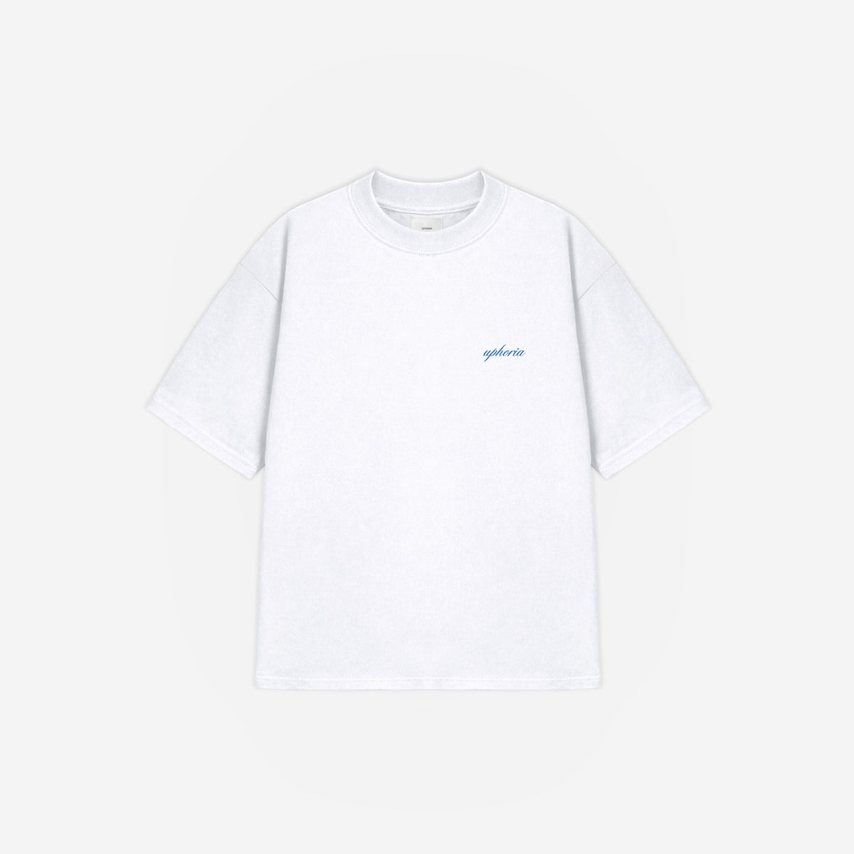 Summer Resort Tee in White – flat lay, front view