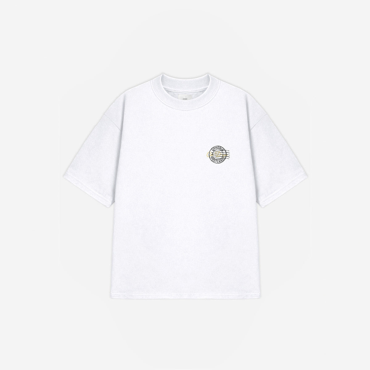 Cote D'azur Tee in White – flat lay, front view