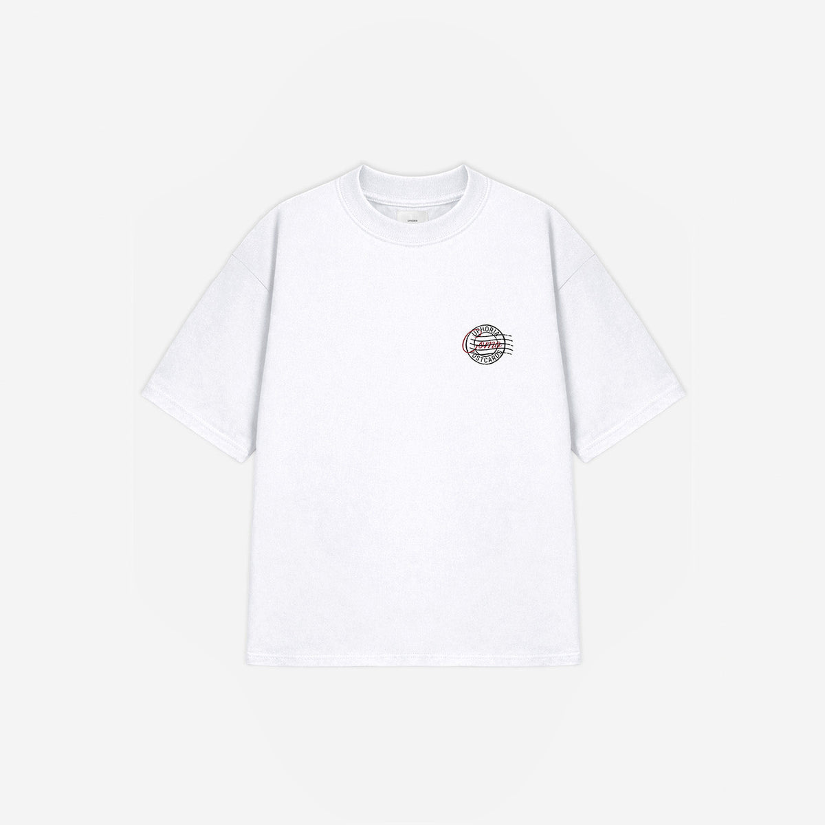 Lago Di Como Tee in White – flat lay, front view