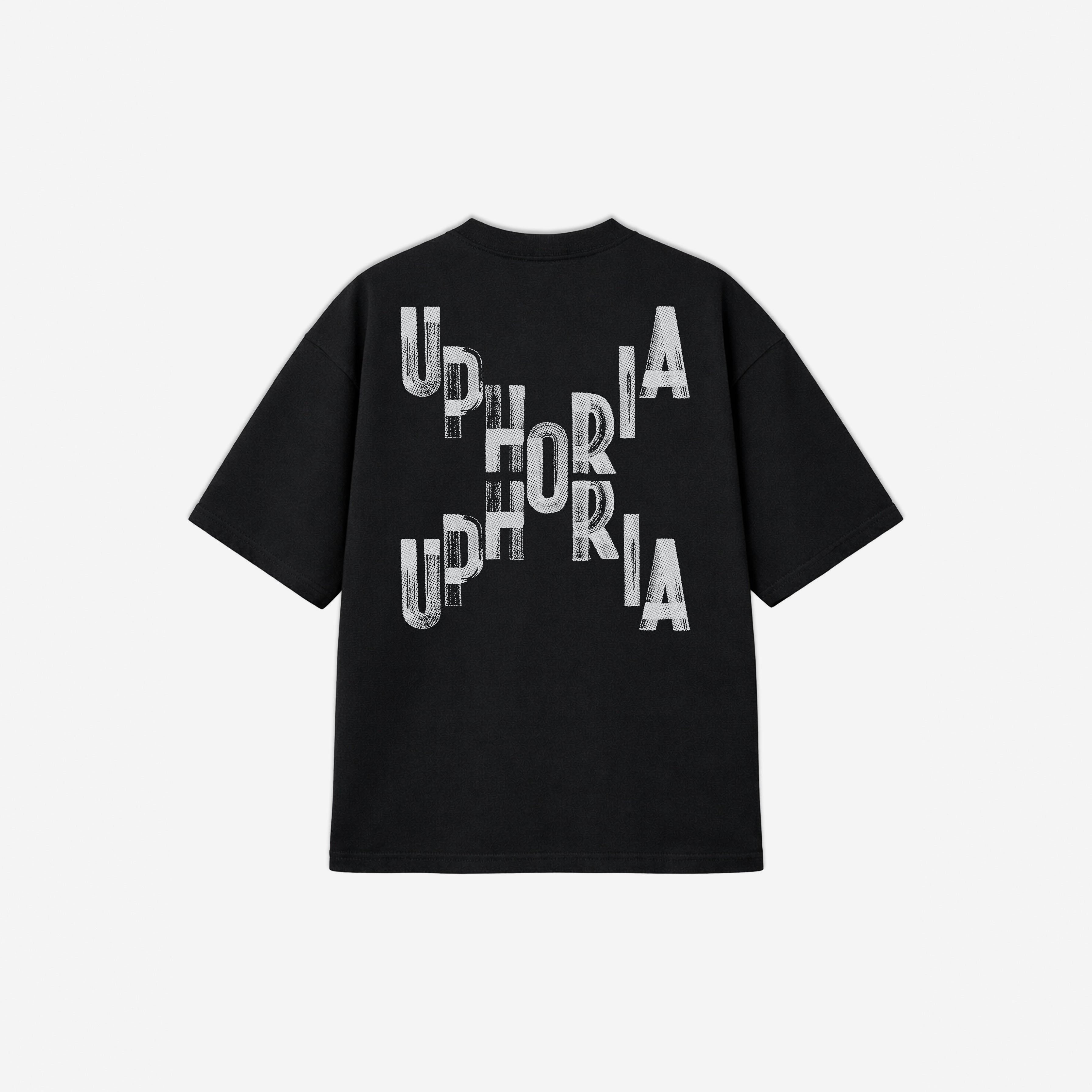 Signature Cross Tee in Black – flat lay, back view