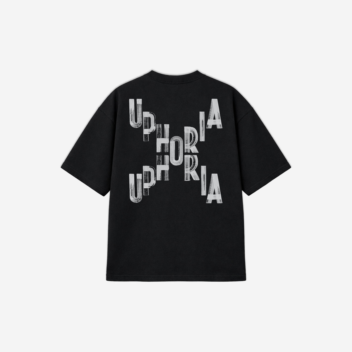 Signature Cross Tee in Black – flat lay, back view