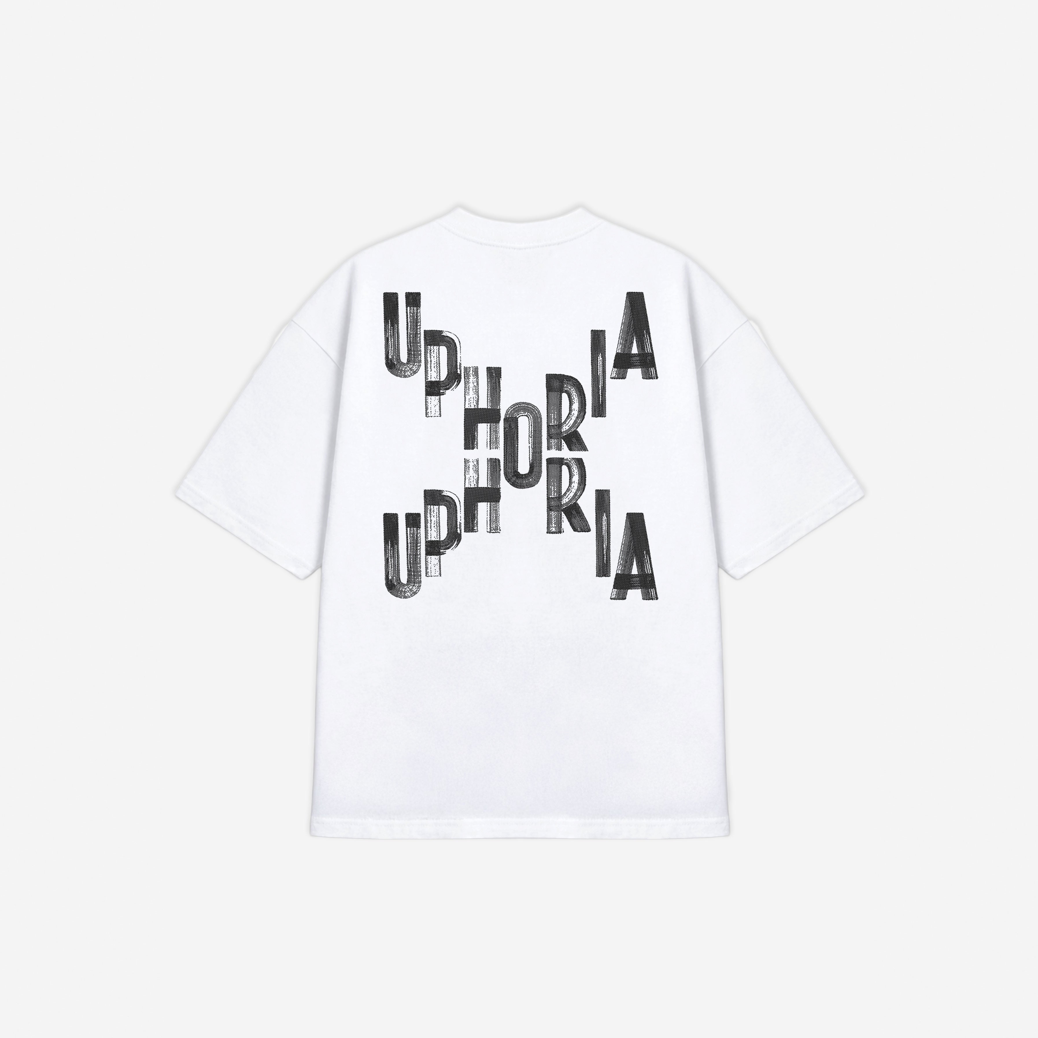 Signature Cross Tee in White – flat lay, back view