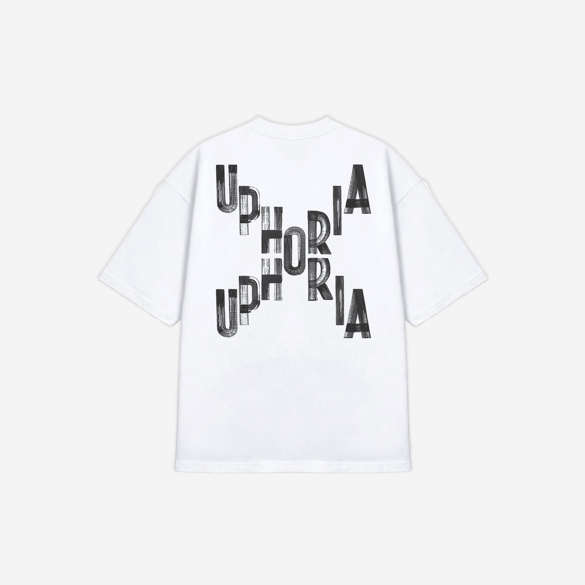 Signature Cross Tee in White – flat lay, back view