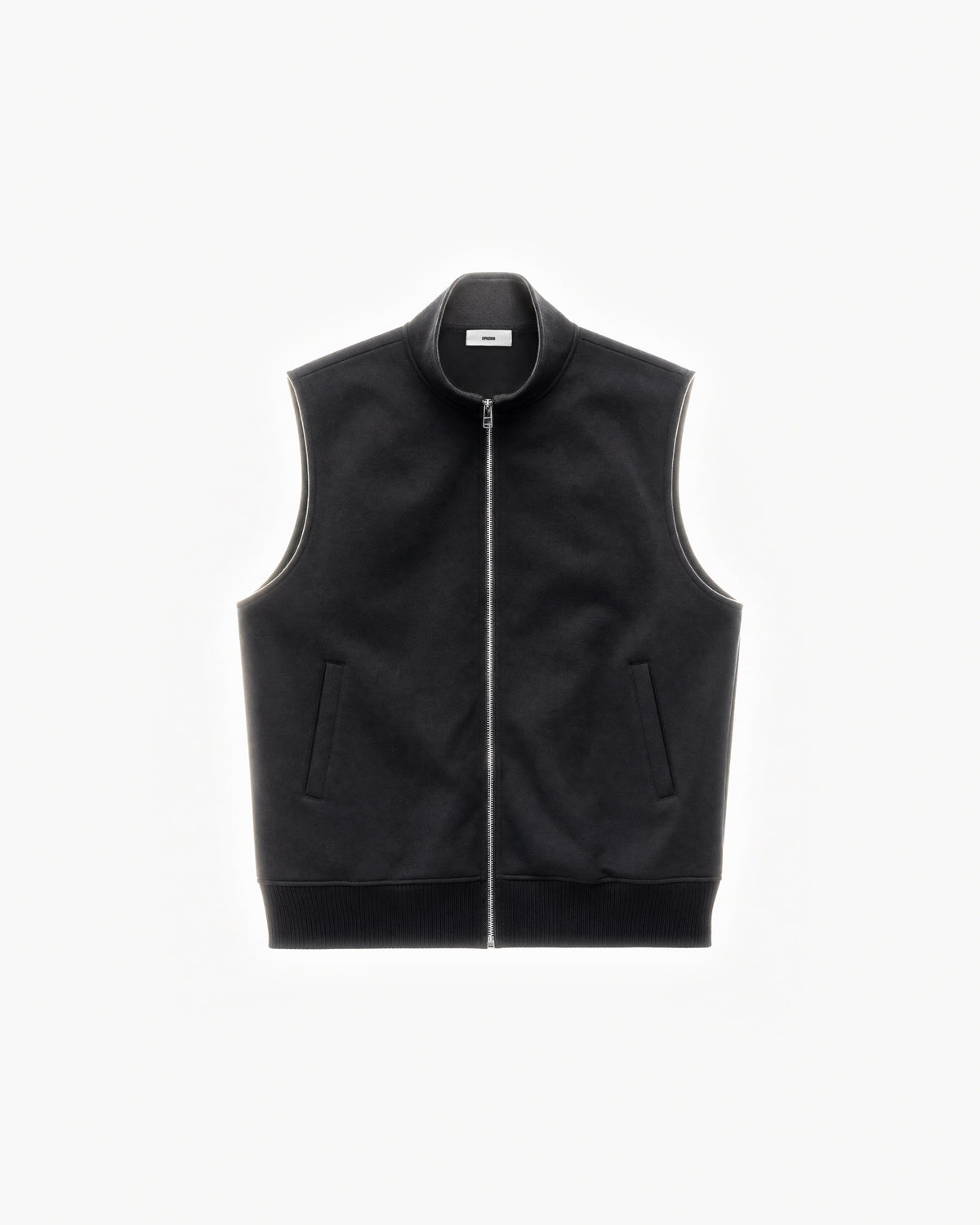 Paddock Gilet in Black – flat lay, front view