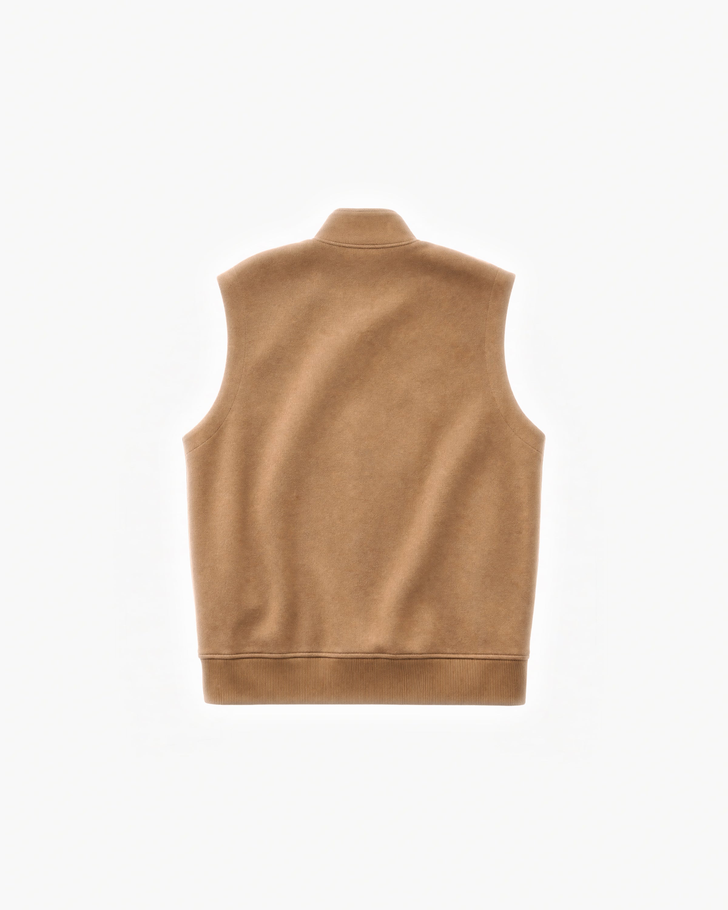 Paddock Gilet in Brown – flat lay, back view