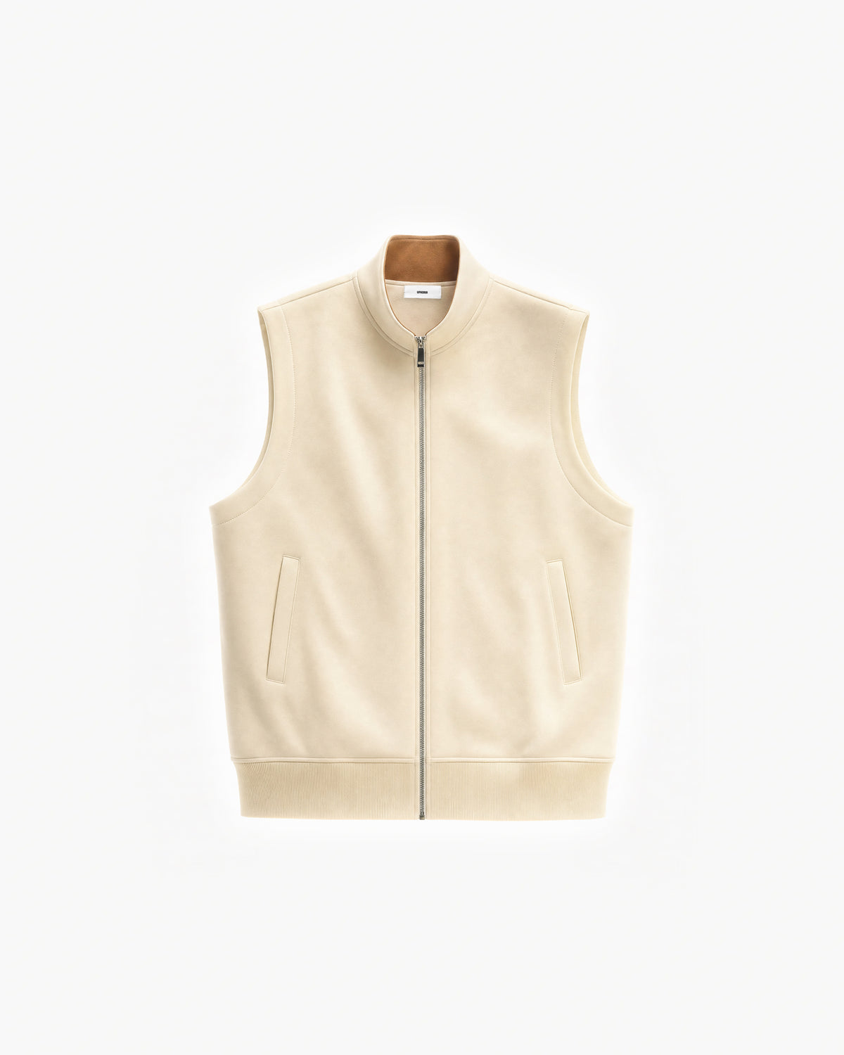 Paddock Gilet in Ecru – flat lay, front view