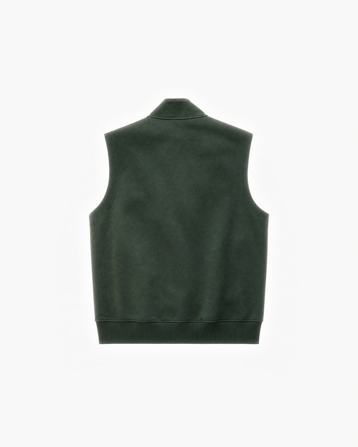 Paddock Gilet in Forest Green – flat lay, back view